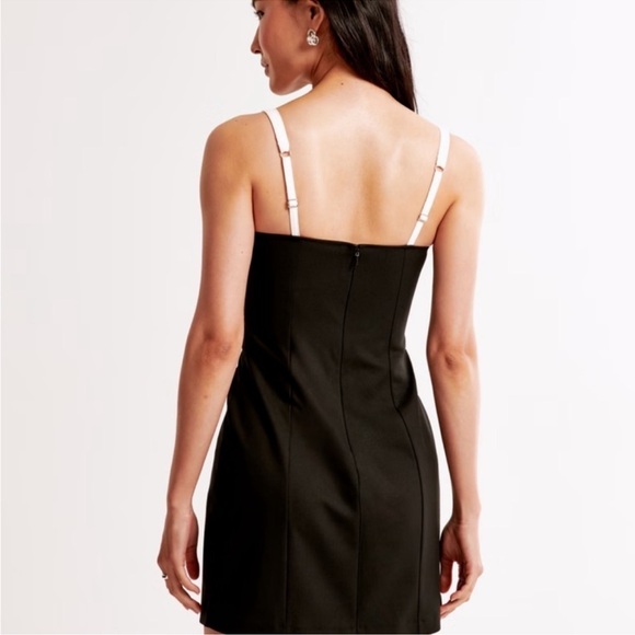 Abercrombie & Fitch Contrast Sweetheart Corset Mini Dress Size Medium NEW Black - Picture 2 of 12